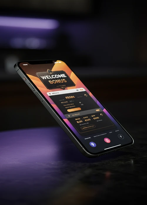 Detaillierte Übersicht der Bonusangebote und Promotionen im Bigclash Casino, mit einem Fokus auf den großzügigen Willkommensbonus und die Bonus Crab Funktion.